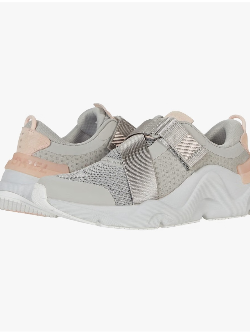 Sorel Kinetic RNEGD Strap Sneakers - Light Gray & Blush